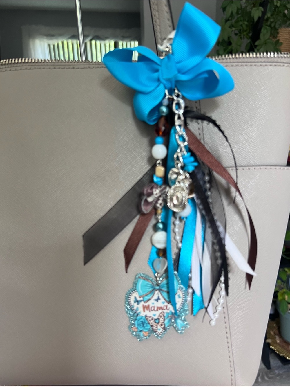 Blue Charm Ribbon Bag Accessory - Unbranded